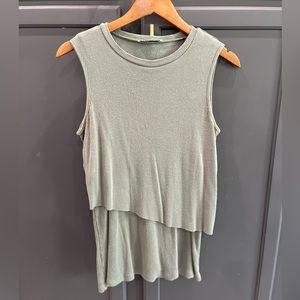 LEGOE HERITAGE Rib Knit Nursing Tank. Mineral Green. Size 0.